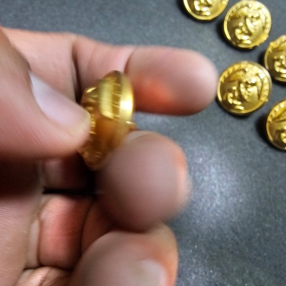 1" Vintage USMC Marine Military Brass Buttons Waterbury Co Eagle Anchor Lot Of 6 - Picture 4 of 6